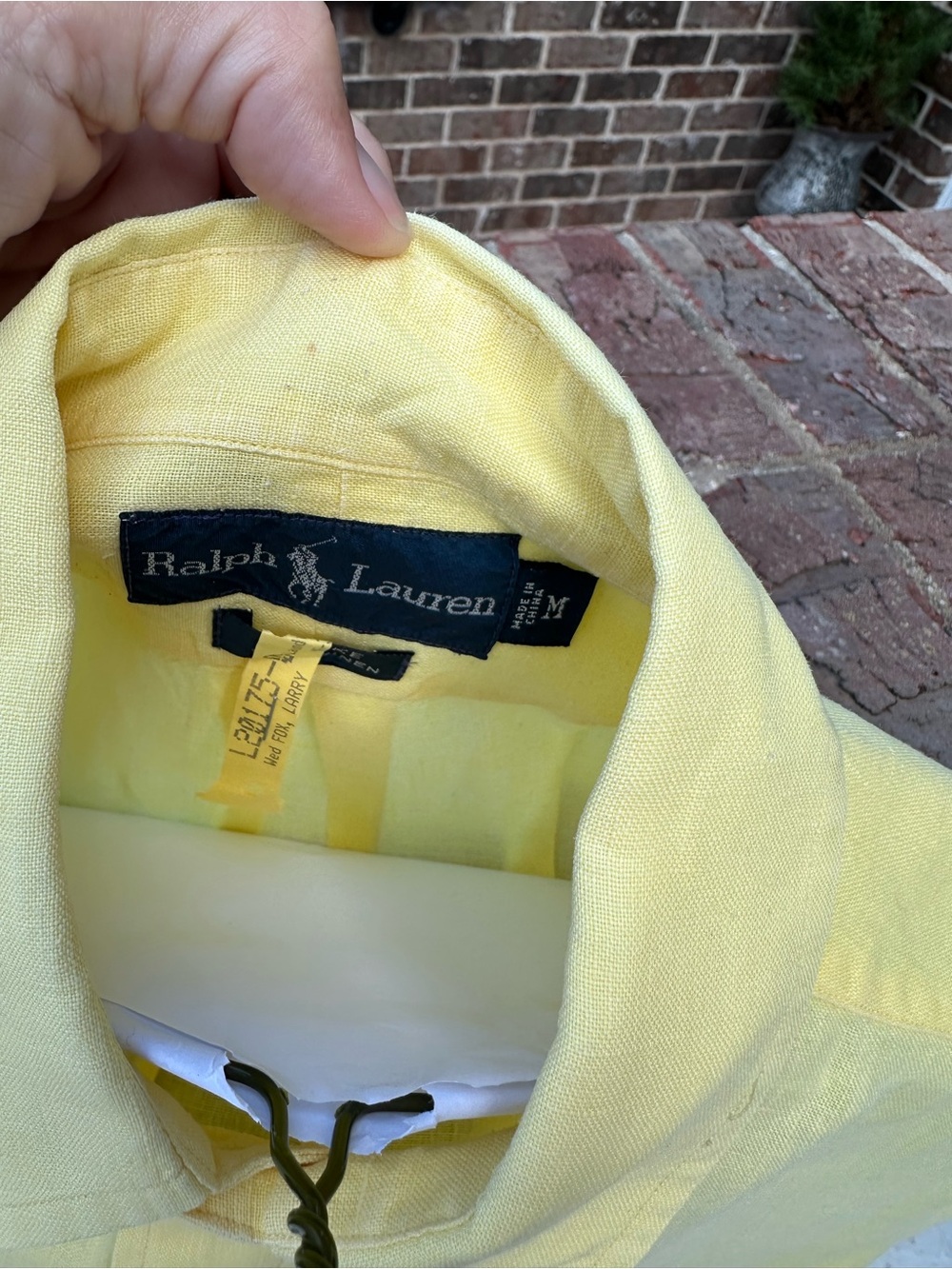 Ralph Lauren Yellow Linen Button-Front Shirt - Picture 3 of 4